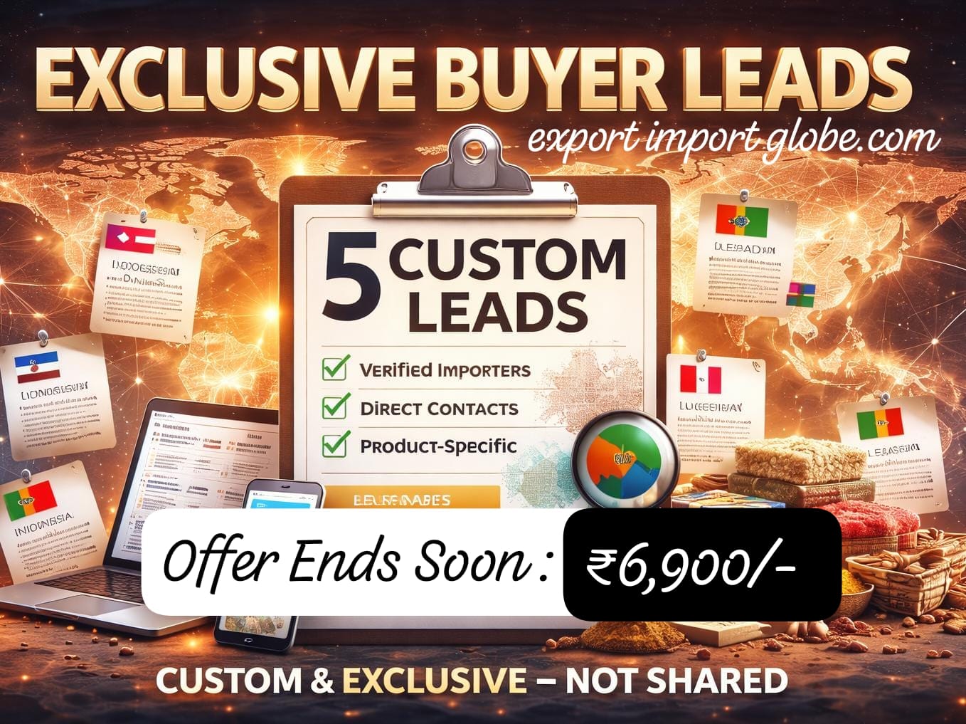 Trial Plan - 5 custom International buyer leads for your product - Non Shared