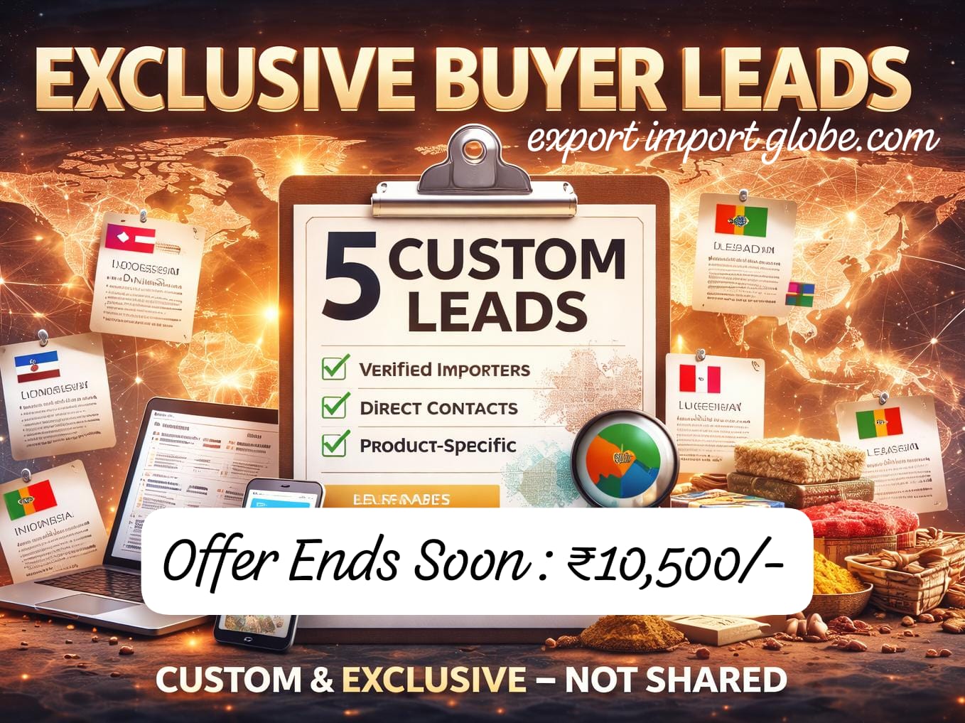 5 custom international buyer leads for your product