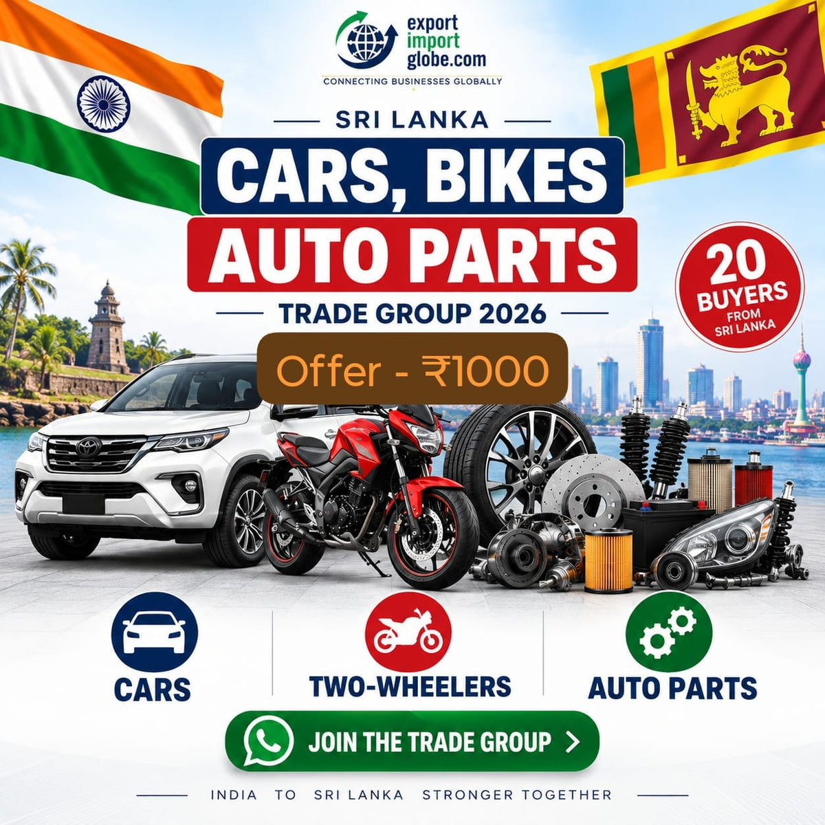 Cars, Bikes & Auto Parts - Sri Lanka - Trade Group 2026
