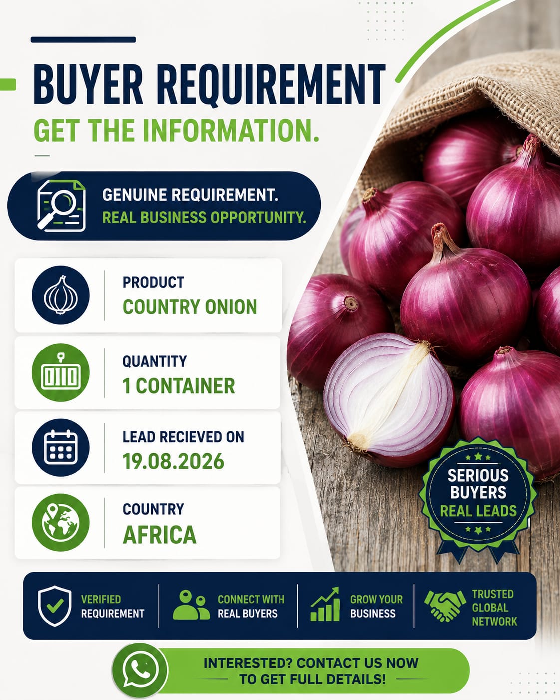 ₹339- 1 container Country Onion needed| Get the Buyer Details | Ltd slots