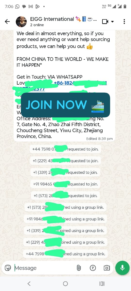 INTERNATIONAL - Whatsapp group (Abroad numbers)