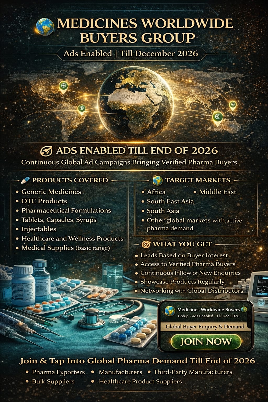 Medicines - World Wide Buyers Group
Ads Enabled | Till December 2026