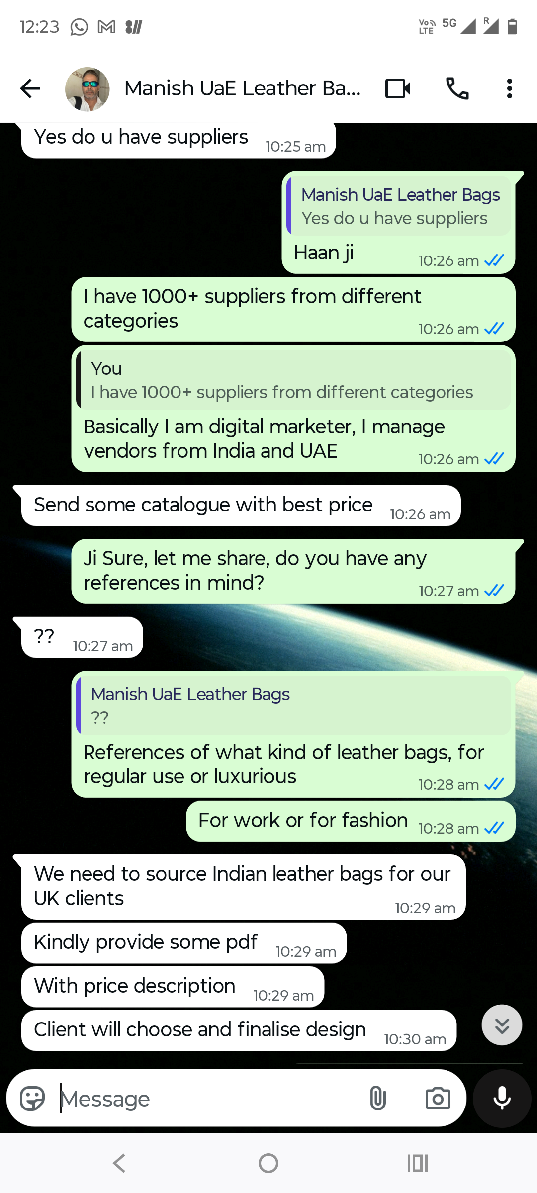 L6-23-12-25|UAE-UK -Indian Leather Bags needed