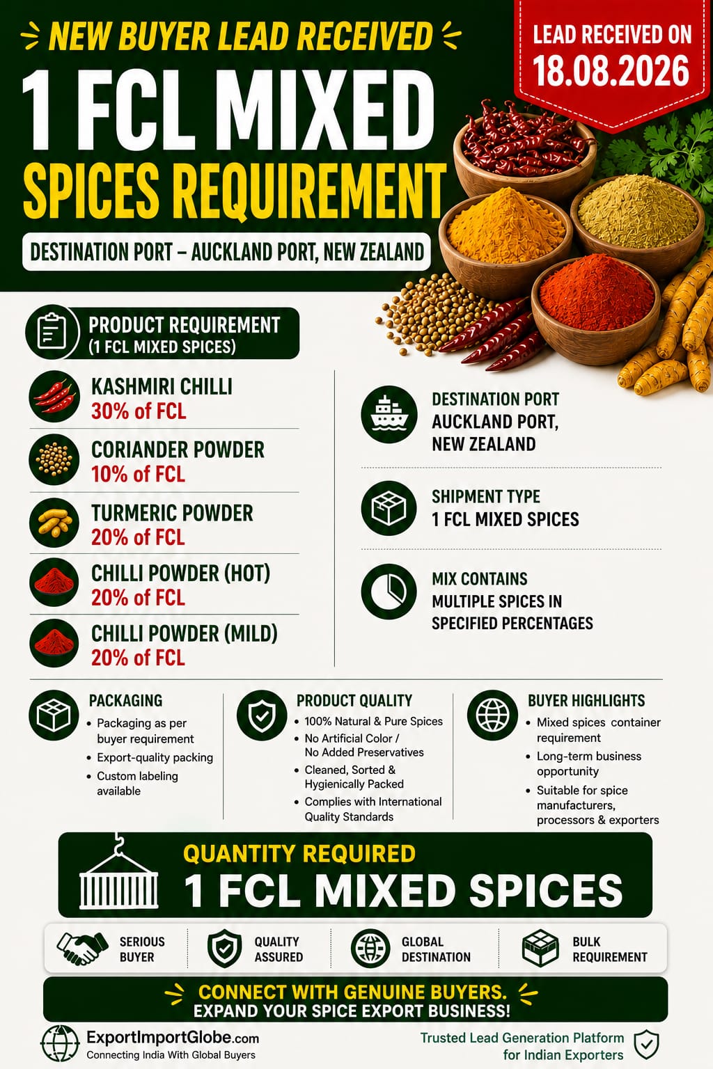 ₹339-1 FCL mixed spices needed| Get the Buyer Details | Ltd slots